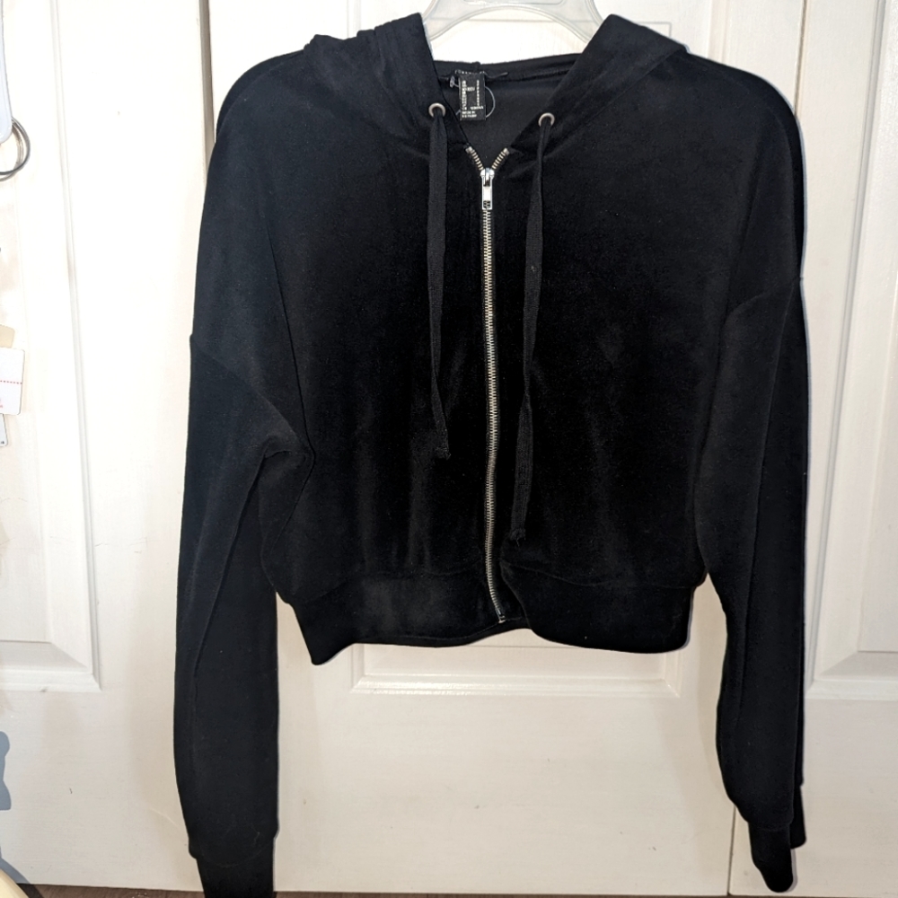 Cropped velvet jacket